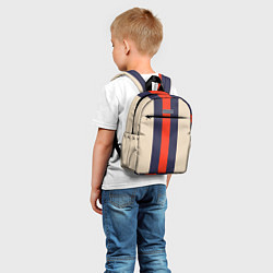 Детский рюкзак Полосы триколор синий красный, цвет: 3D-принт — фото 2