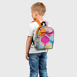 Детский рюкзак Абстрактные разноцветные геометрические фигуры, цвет: 3D-принт — фото 2