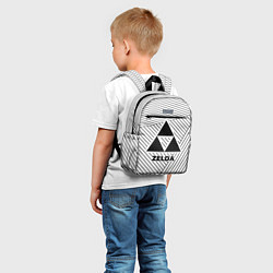 Детский рюкзак Символ Zelda на светлом фоне с полосами, цвет: 3D-принт — фото 2