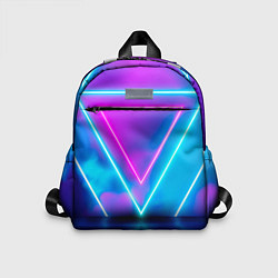 Детский рюкзак Неоновые треугольники на горизонте, цвет: 3D-принт