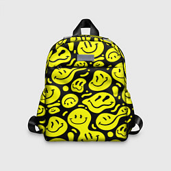 Детский рюкзак Кислотный желтый смайлик, цвет: 3D-принт