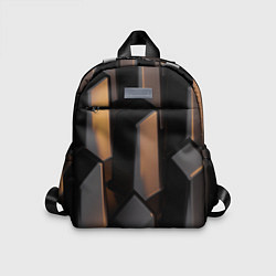 Детский рюкзак Абстрактные тёмные геометрические блоки, цвет: 3D-принт