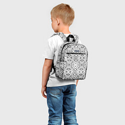 Детский рюкзак Геометрический узор в серо белых тонах, цвет: 3D-принт — фото 2