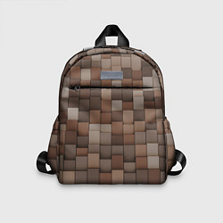 Детский рюкзак Геометрические тёмные прямоугольники и кубы, цвет: 3D-принт