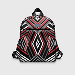 Детский рюкзак Геометрический узор с серыми черными и красными по, цвет: 3D-принт