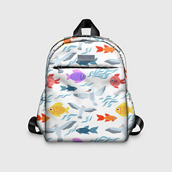 Детский рюкзак Рыбки и чайки, цвет: 3D-принт
