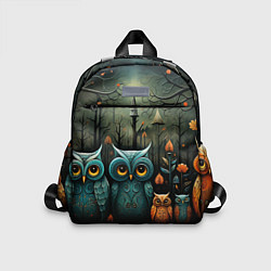 Детский рюкзак Совы в стиле Folk Art, цвет: 3D-принт