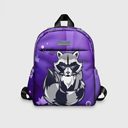 Детский рюкзак Злой енот на голубом фоне, цвет: 3D-принт