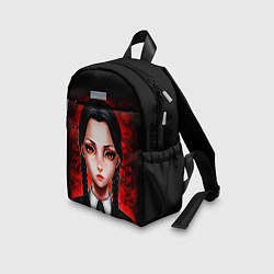Детский рюкзак Уэнсдэй на красном фоне, цвет: 3D-принт — фото 2