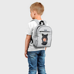 Детский рюкзак Wednesday white cat, цвет: 3D-принт — фото 2
