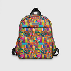 Детский рюкзак Лоскутное шитье, рисовала нейросеть, цвет: 3D-принт