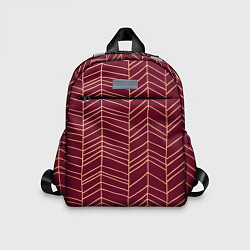 Детский рюкзак Красный фон и пудровые линии паттерн