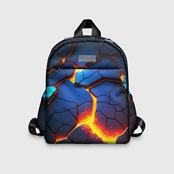 Детский рюкзак Яркая неоновая лава, разломы, цвет: 3D-принт