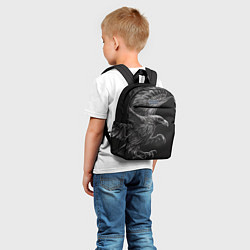 Детский рюкзак Черно-белый ворон, цвет: 3D-принт — фото 2