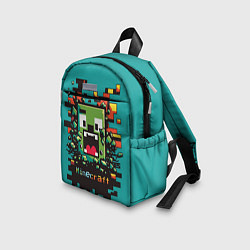 Детский рюкзак Крипер на фоне кубического взрыва, цвет: 3D-принт — фото 2