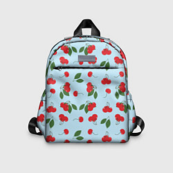 Детский рюкзак Узор из ягод вишни на голубом фоне