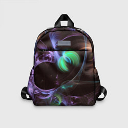Детский рюкзак Магические фиолетовые волны и цветные космические, цвет: 3D-принт