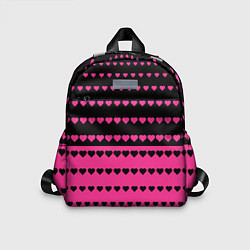 Детский рюкзак Черные и розовые сердца узор, цвет: 3D-принт