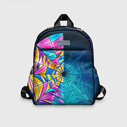 Детский рюкзак Уэнсдей - окно ночной витраж - текстура зерна, цвет: 3D-принт