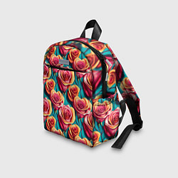 Детский рюкзак Паттерн с розами, цвет: 3D-принт — фото 2