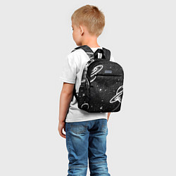 Детский рюкзак Черно-белый Сатурн, цвет: 3D-принт — фото 2