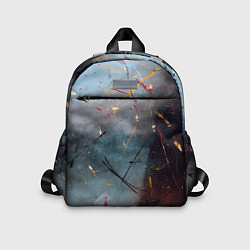 Детский рюкзак Тёмно-серый туман и краски, цвет: 3D-принт