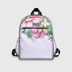 Детский рюкзак Пастельные цветы акварелью - наверху