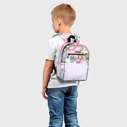 Детский рюкзак Пастельные цветы акварелью - наверху, цвет: 3D-принт — фото 2