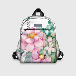 Детский рюкзак Пастельные цветы - посередине, цвет: 3D-принт