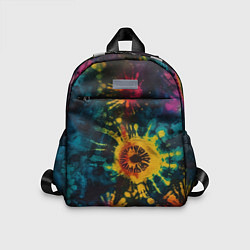 Детский рюкзак Тай дай на темном фоне: арт нейросети, цвет: 3D-принт