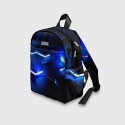 Детский рюкзак Металлические соты с синей подсветкой, цвет: 3D-принт — фото 2