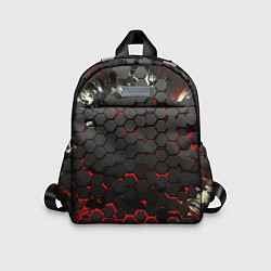 Детский рюкзак Черно-красные объемные плиты, цвет: 3D-принт