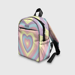 Детский рюкзак Сердца пастельные оттенки, цвет: 3D-принт — фото 2