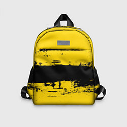 Детский рюкзак Черно-желтая полоса Cyberpunk 2077, цвет: 3D-принт