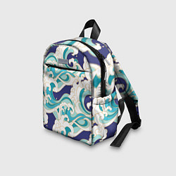 Детский рюкзак Волны - паттерн - мода, цвет: 3D-принт — фото 2