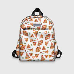 Детский рюкзак Кусочки пиццы - паттерн на белом