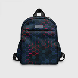 Детский рюкзак Соты с красным и синим, цвет: 3D-принт