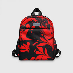 Детский рюкзак Красно-черный узор, цвет: 3D-принт
