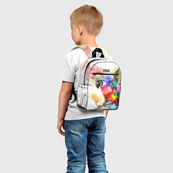 Детский рюкзак Разноцветный акварельный попугай, цвет: 3D-принт — фото 2