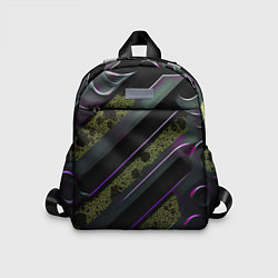 Детский рюкзак Фиолетовые и зеленые вставки, цвет: 3D-принт