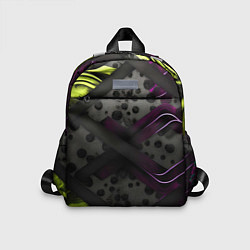 Детский рюкзак Темная фиолетовая текстура с листьями, цвет: 3D-принт