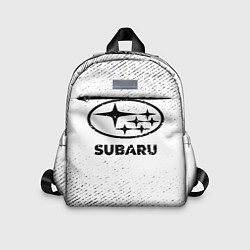 Детский рюкзак Subaru с потертостями на светлом фоне