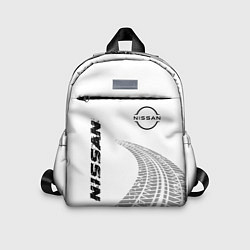 Детский рюкзак Nissan speed на светлом фоне со следами шин: надпи, цвет: 3D-принт