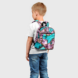 Детский рюкзак Рисунок текстуры синего и фиолетового мрамора, цвет: 3D-принт — фото 2