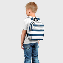 Детский рюкзак Бело-синий полосатый узор, цвет: 3D-принт — фото 2