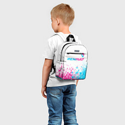 Детский рюкзак Renault neon gradient style: символ сверху, цвет: 3D-принт — фото 2