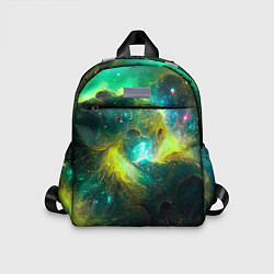 Детский рюкзак Небула в космосе в зеленых тонах - нейронная сеть, цвет: 3D-принт