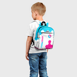 Детский рюкзак Yamaha neon gradient style: надпись, символ, цвет: 3D-принт — фото 2