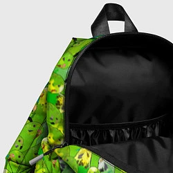 Детский рюкзак Зеленые волнистые попугайчики, цвет: 3D-принт — фото 2