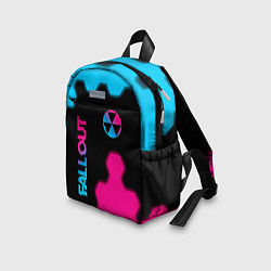 Детский рюкзак Fallout - neon gradient: надпись, символ, цвет: 3D-принт — фото 2